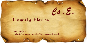 Csepely Etelka névjegykártya